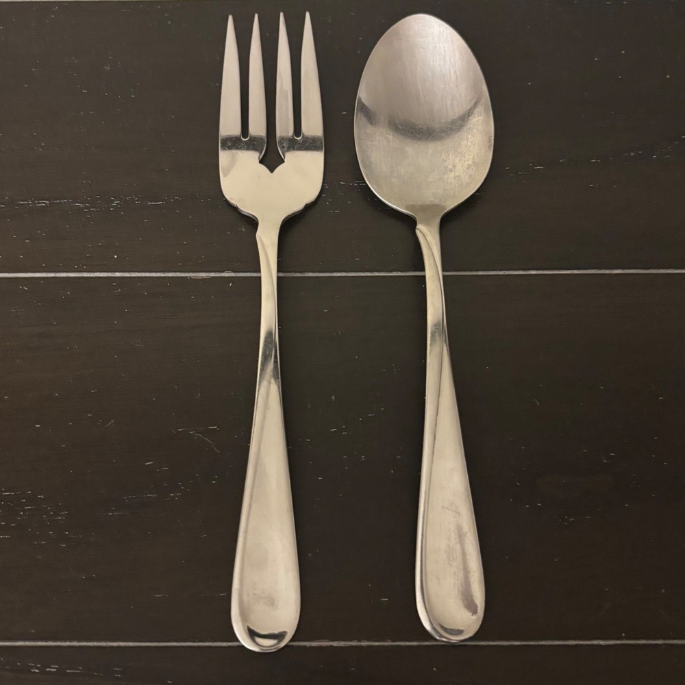 Oneida | Flight Reliance | Stainless Steel Serving Set | Cold Meat Fork & Spoon